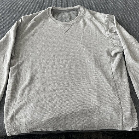 Eddie Bauer Sweater Mens XL Gray Cotton Sweater Long Sleeve - Picture 1 of 3